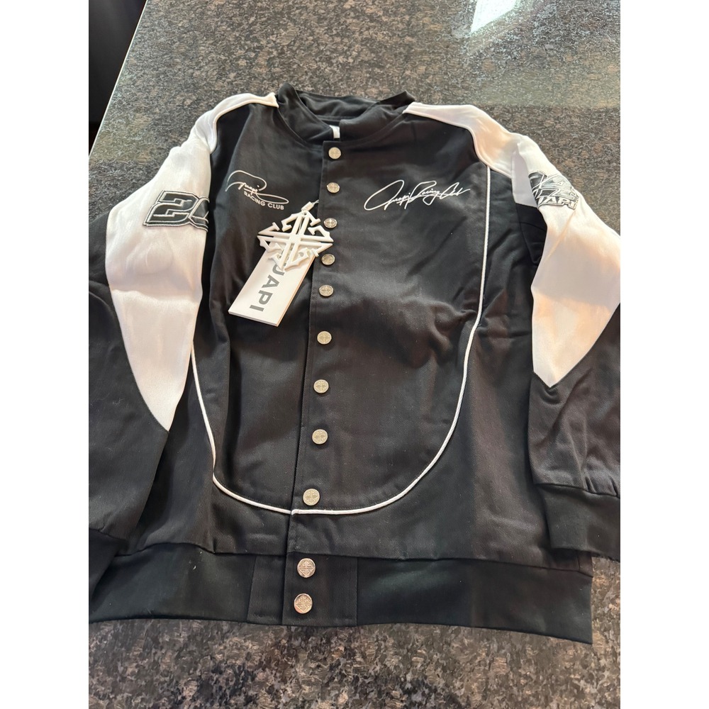Guapi Racing Club light up  Varsity Jacket Black White Mens Large NWT coat